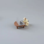 Figurines chats résine blanc beige noir bleu marron gris cartoon japonais decoration creative