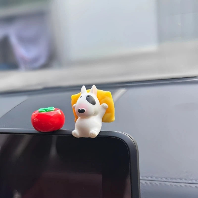 figurines cartoon mignon figurine bulldog oreiller cochon chapeau voiture tableau bord