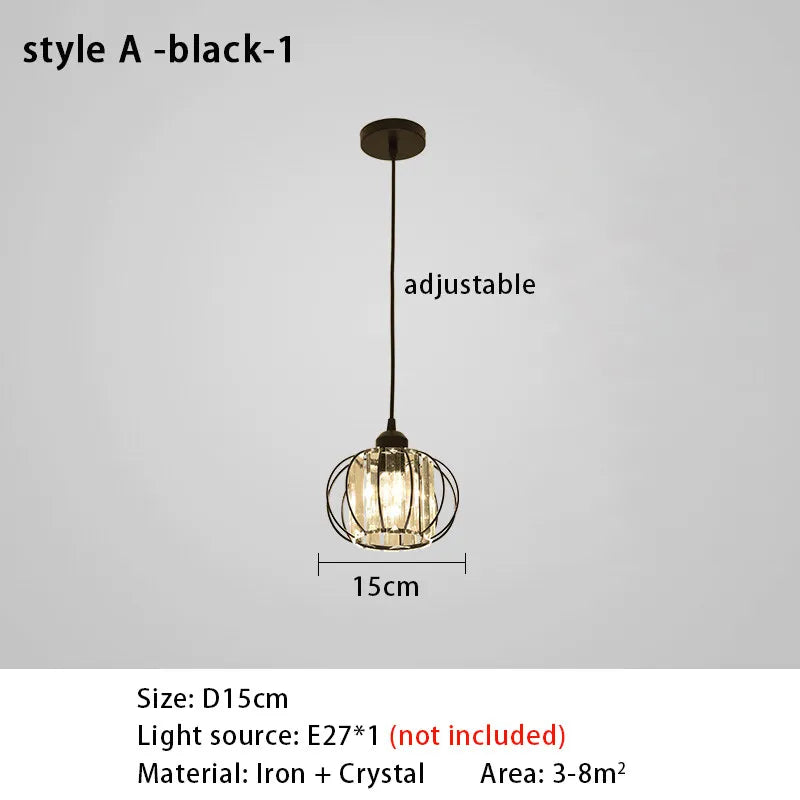 Suspension lumineuse moderne or noir lumières transparentes câbles suspendus chambre salon