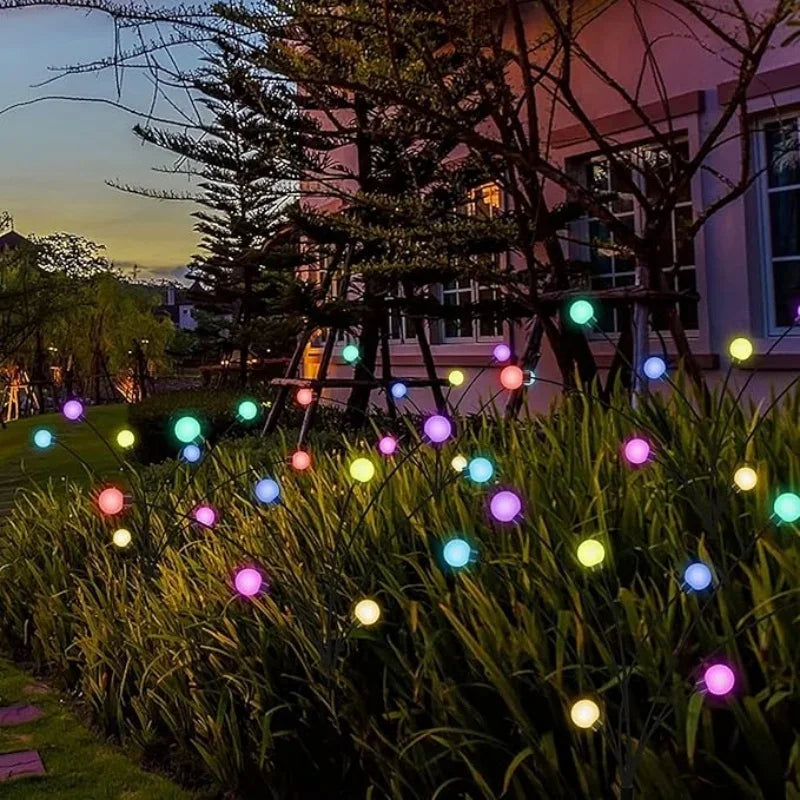 guirlande lumineuse solaire led multicolore moderne blanc boules sphériques facile installationextérieur