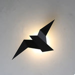 appliques murales oiseau blanc or noir origami contemporain minimaliste led chambre cuisine salle manger