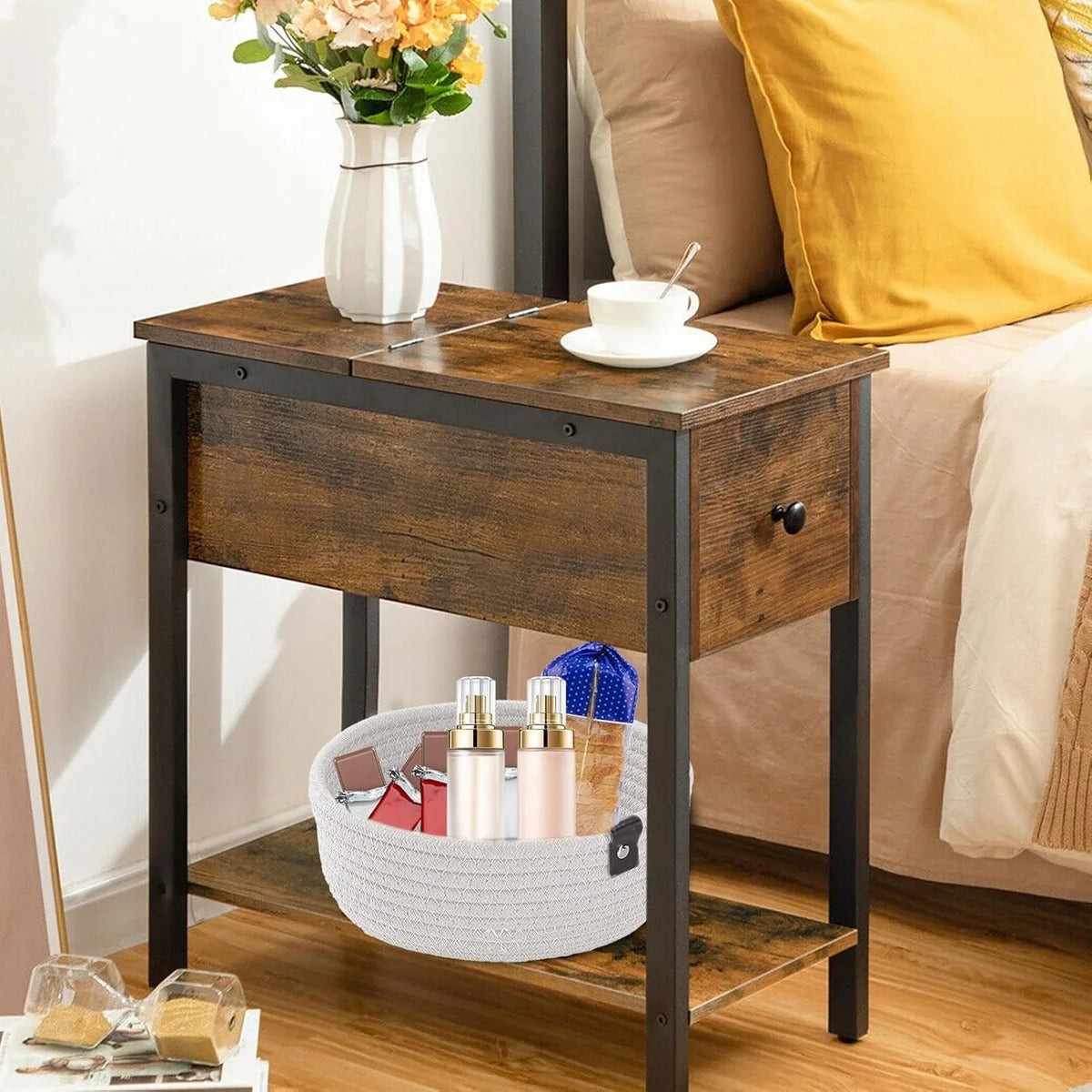 paniers rangement tressés gris clair motif cordelet rustique ensemble trois tailles différentes