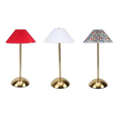 Lampe de chevet tactile sans fil blanche design plissé