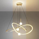 suspension lumineuse moderne or noir câbles suspendus ampoules led globes lumineux anneaux lumineux éléments