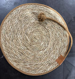 tapis gratter chat tissé main spirale beige clair protection meuble accessoire intérieur balle jouet