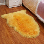 tapis blanc jaune fourrure synthétique moderne doux sans BPA PVC polyester vinyle maison chambre