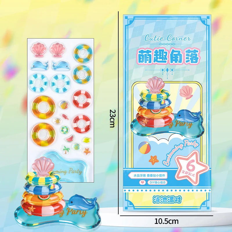 jouets construction 3d multicolores motifs animaux textures brillantes adhésif kawaii enfantin pièces base plate