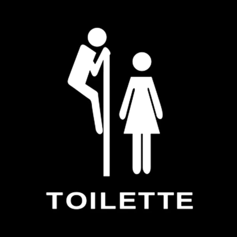 autocollants vinyle salle bain toilettes personnages minimalistes adhésifs salle bains décorations textes icones personnes