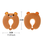 oreiller voyage forme dessin animé souriant coton polyester orange vert bleu rose