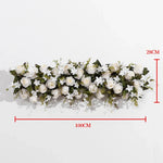 guirlande florale artificielle fleurs roses feuilles vertes décoration intérieure classique 100x28cm anniversaire mariage