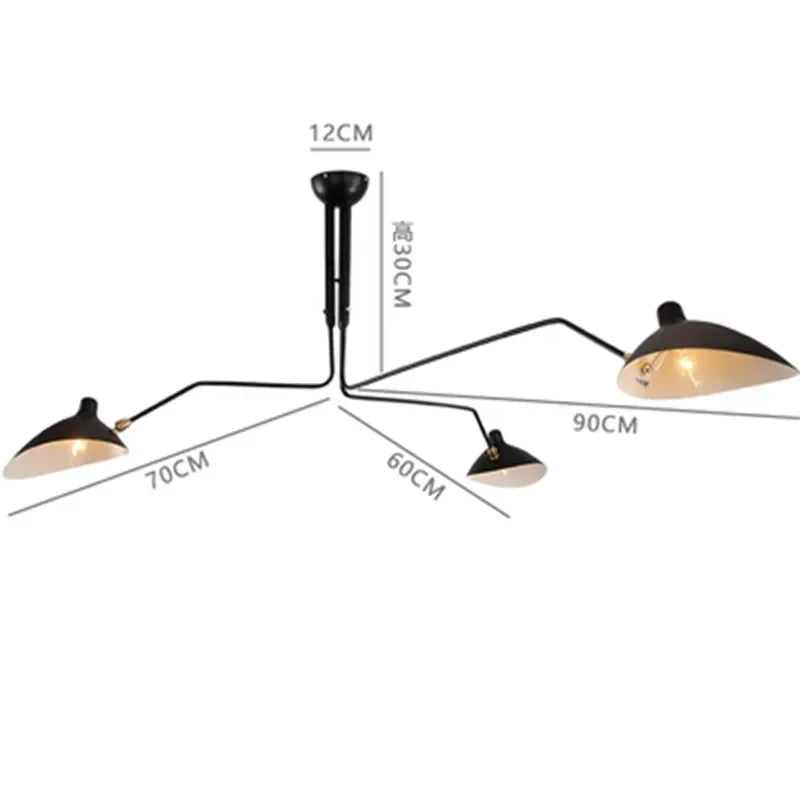 suspension lumineuse moderne industrielle led fer noir blanc toucher interrupteur