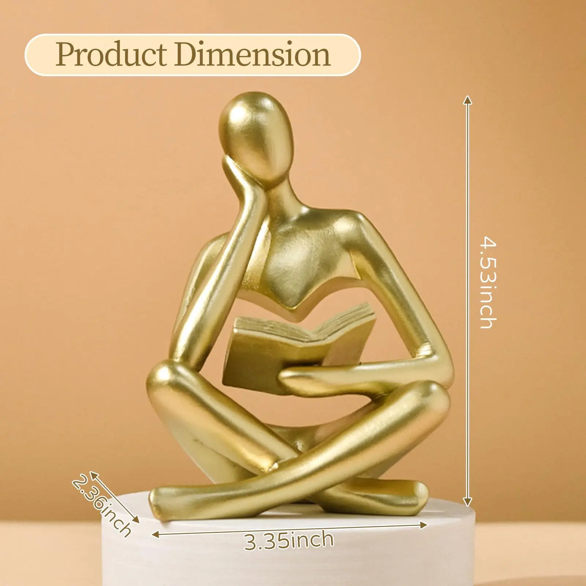 statue dorée résine moderne minimaliste smooth simple étagère décoration maison livre miniature