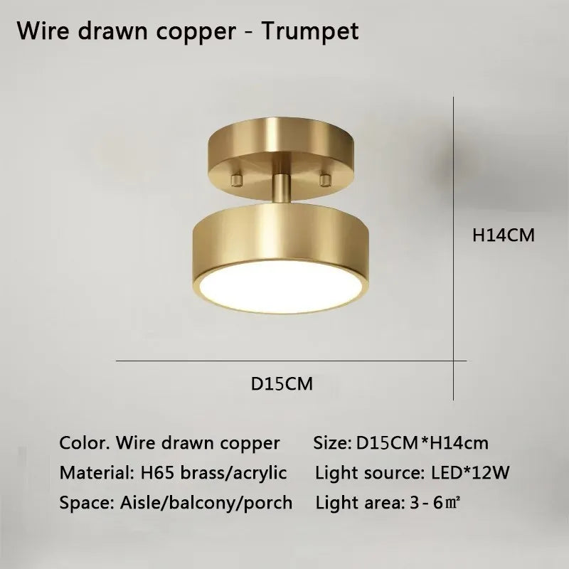 lampe moderne minimaliste or rond lisse montée surface interrupteur tactile 20cm