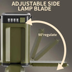 lampe camping vert olive moderne panneau solaire interrupteur indicateur charge led type
