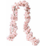 décoration intérieure guirlande fleurs artificielles rose clair mariage anniversaire baby shower pendaison crémaillère
