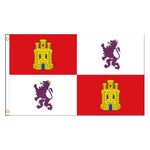 drapeau castille léon rouge blanc jaune violet armoiries lions tours super tex polyester opacité
