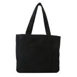 sac main noir beige moderne casual toile uni poche fermeture éclair poignées détachables