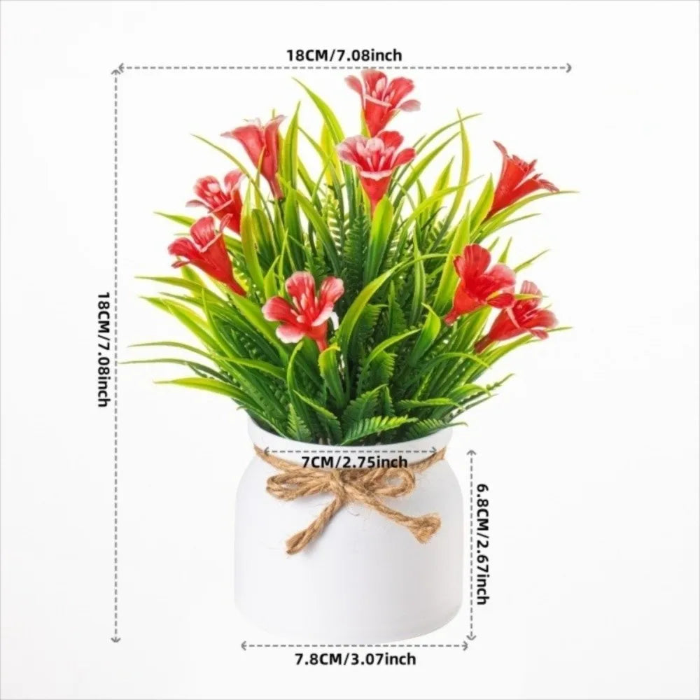 bouquet artificiel fleurs modernes ruban jute accroché extérieur exposition anniversaire orange blanc rose violet