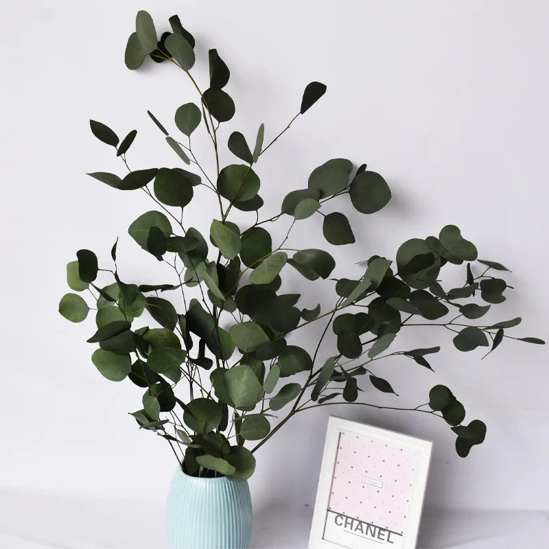 décoration intérieure bouquet fleurs séchées eucalyptus feuilles pomme naturel vert violette moderne mariage maison