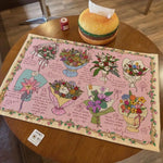 nappes décoratives kawaii fleurs gâteaux multicolores table fêtes extérieur