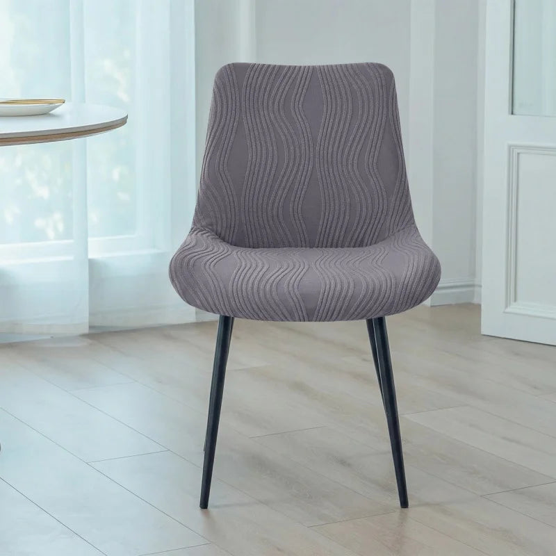 housse chaise gris rayures horizontales moderne spandex polyester