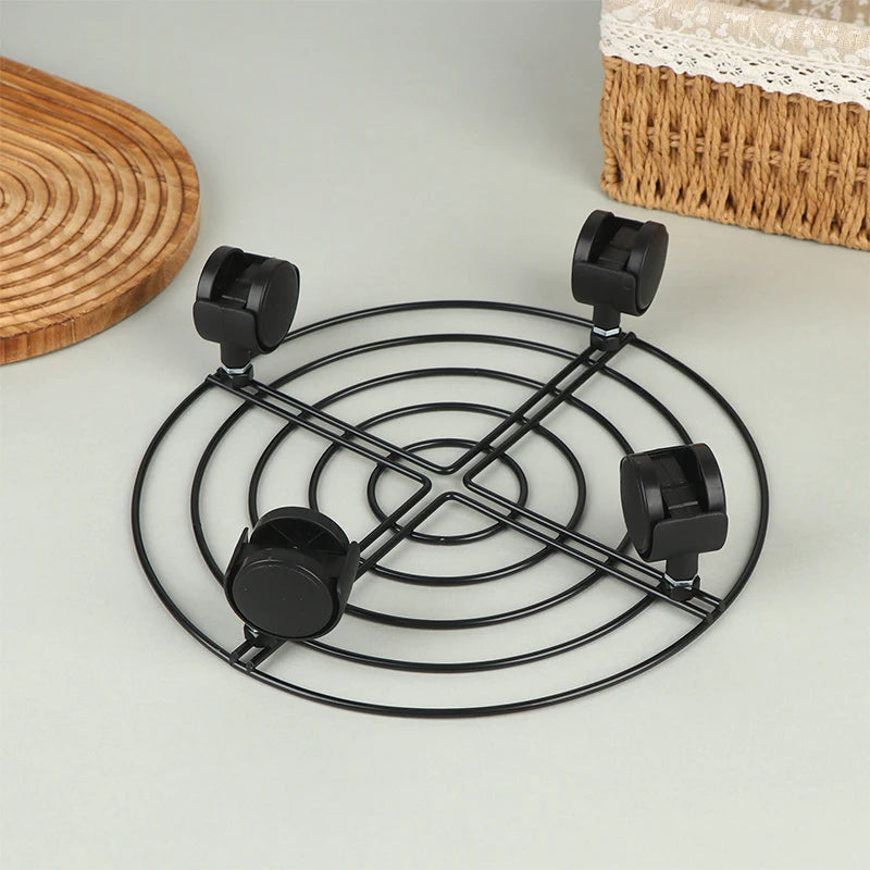 support plantes intérieur métal noir industriel quatre roues mobile plateau pots fleurs robuste angle