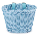 panier vélo tissé osier bleu clair classique ceintures cuir enfants accessoire vélo