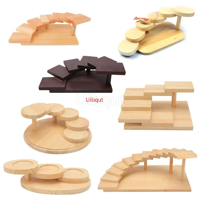 support sushi bois massif moderne assiettes bol noir plat minimaliste respectueux environnement certifié cee