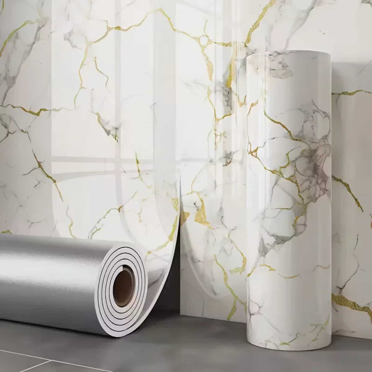 rideau décoratif moderne or rayures brillant adhésif élégant tissu rouleau chambre salon