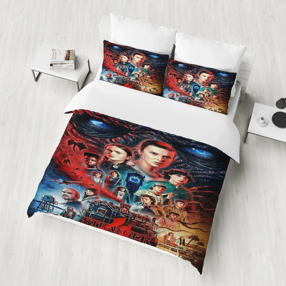 Housse de couette Stranger Things grise
