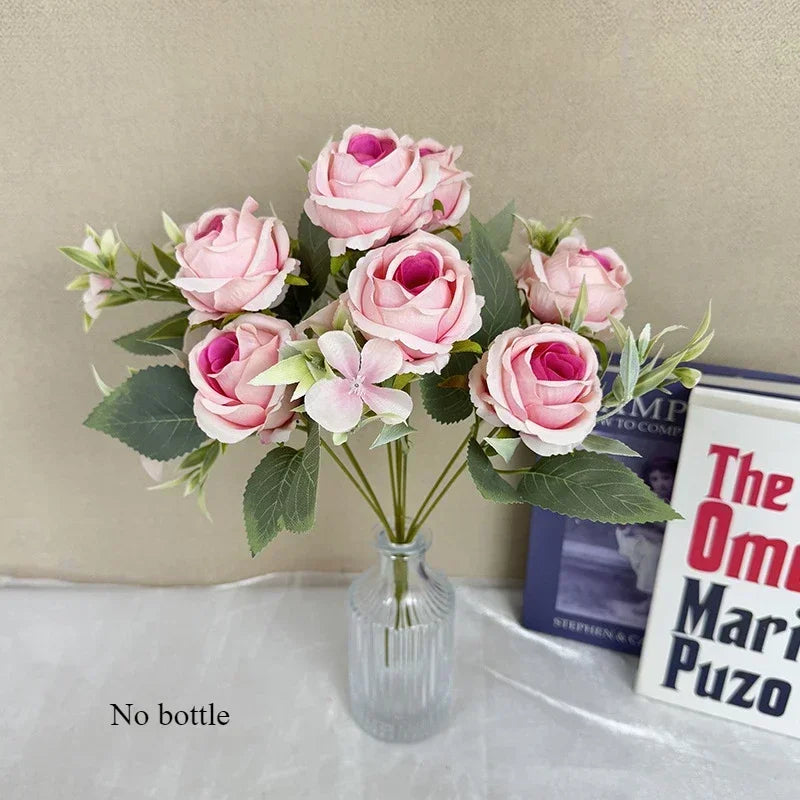 Bouquets artificiels roses soie décoration intérieure romantique classique maison événements fêtes