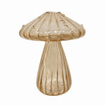 vase transparent moderne verre forme champignon couleur bleue dorée verte claire verte brune rouge