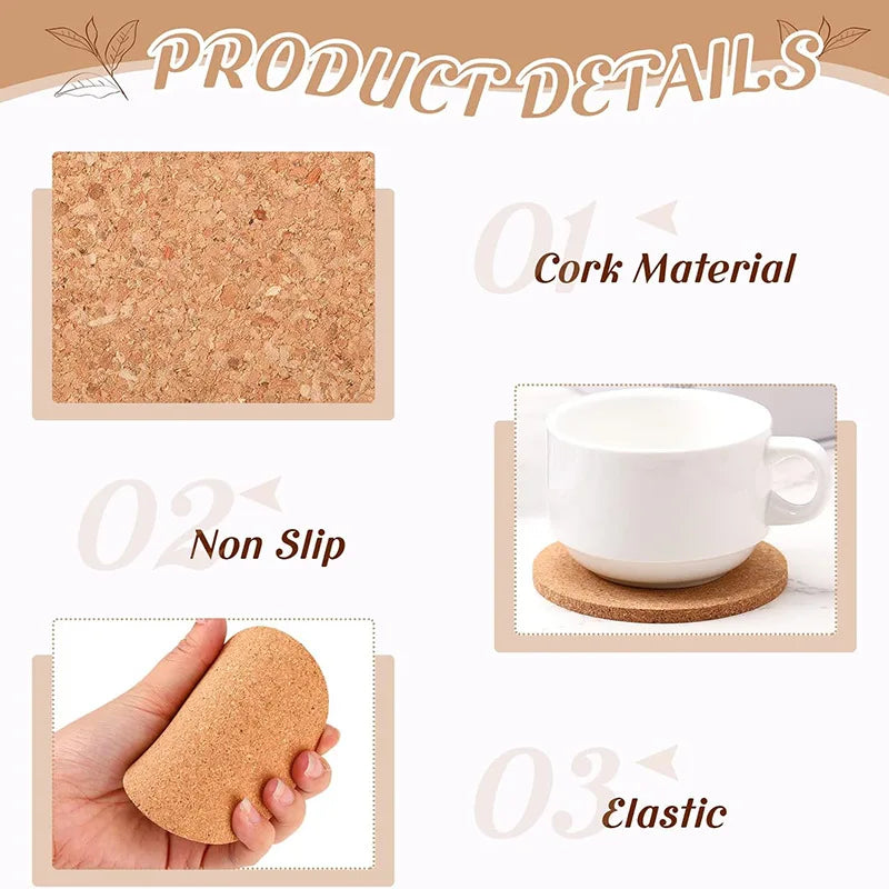 coasters liège marron clair texture naturelle moderne respectueux environnement