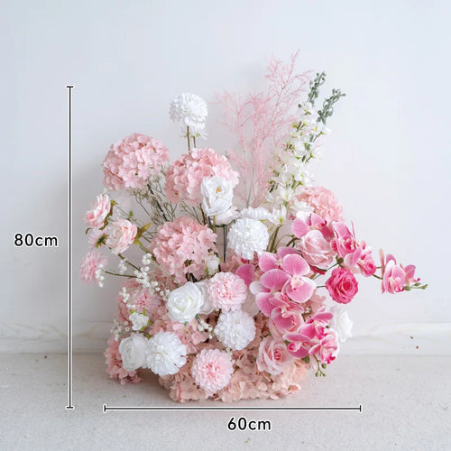 arche fleur artificielle rose blanc décoration mariage fête romantique décor intérieur événementiel décoratif