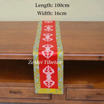 tapis décoration autel bouddhiste tibétain brodé motif floral géométrique tissu main opaque traditionnel asiatique