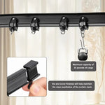 rails rideaux flexibles pliables tige arc noir moderne clips rondelles instructions