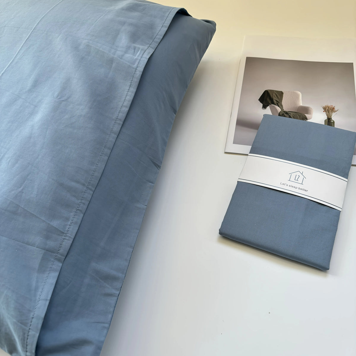 protège oreiller coton uni moderne housse protection lit bleu rose gris 50x80cm