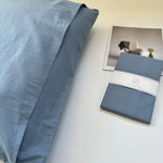 protège oreiller coton uni moderne housse protection lit bleu rose gris 50x80cm