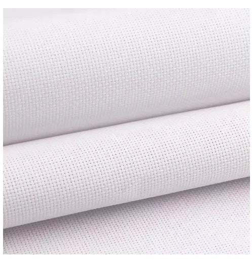 tissu coton blanc aida broder point croix maille régulière haute qualité grande taille