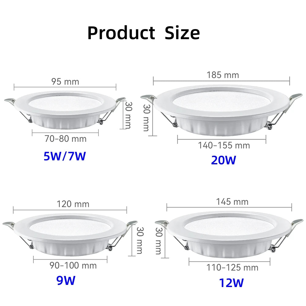 projecteurs led blancs modernes 12w 20w 4000k 6500k 7w 9w 220v cuisine salon