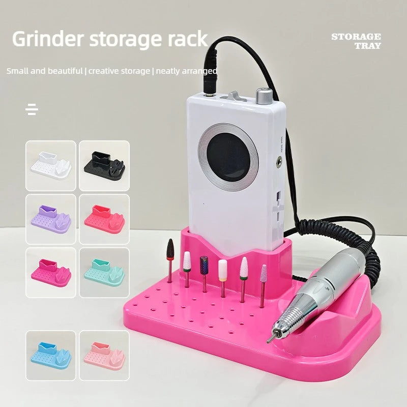 rangement meuleuse électrique meules rack compact rose blanc violet noir
