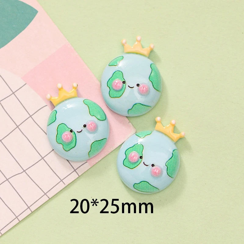 aimants décoratifs résine animaux dessins animés nuages étoiles soleil planète mignon blanc bleu