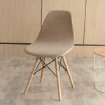 Chaise couvre velours étirable moderne fixée couleur vert foncé beigeclair