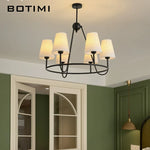 suspension lumineuse moderne tissu beige noir interrupteur bouton éclairage led encastré