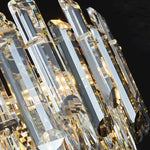 lustre cristal géométrique doré transparent moderne ampoules led semi encastré chambre salon