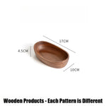 assiettes ovales bois marron foncé sushi plate rustique naturel tableware cuisine