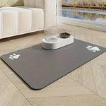 tapis animaux compagnie blanc beige bleu gris imprimé empreintes pattes moderne antidérapant absorbant