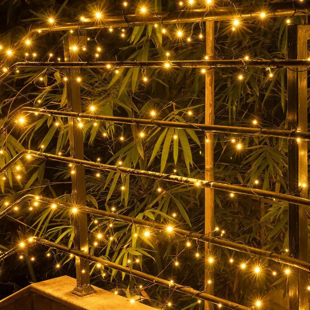 guirlande lumineuse solaire 100 led blanc moderne extérieure ip65 autoinstallation festive décors
