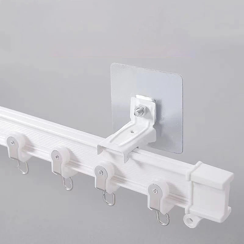 rail rideau auto adhésif blanc flexible fenêtre moderne clips accessoires