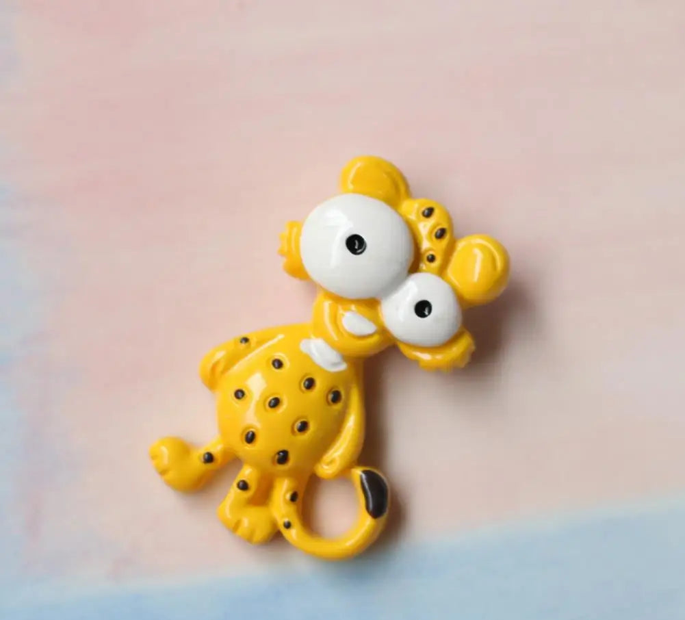 aimants frigo animaux stylisés cartoon éléphant girafe zèbre singe couleurs vives 30 40mm collection
